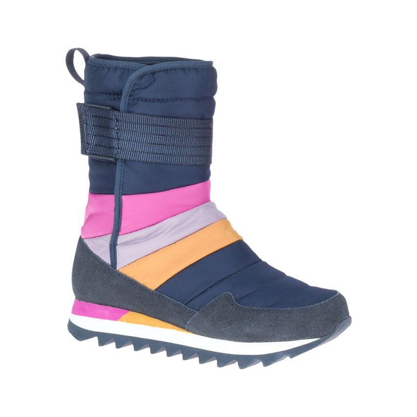 Bottes Merrell Alpine Tall Strap Polar Waterproof Bleu Marine/Multicolore Femme | H.V.VBZO